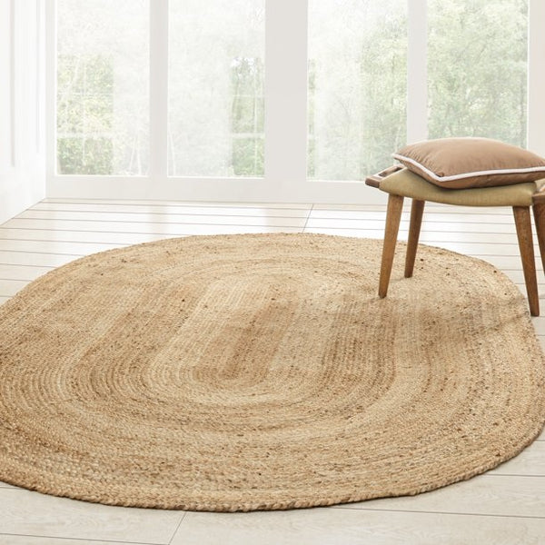 Natural/Brown Oval  Indoor Area Rug